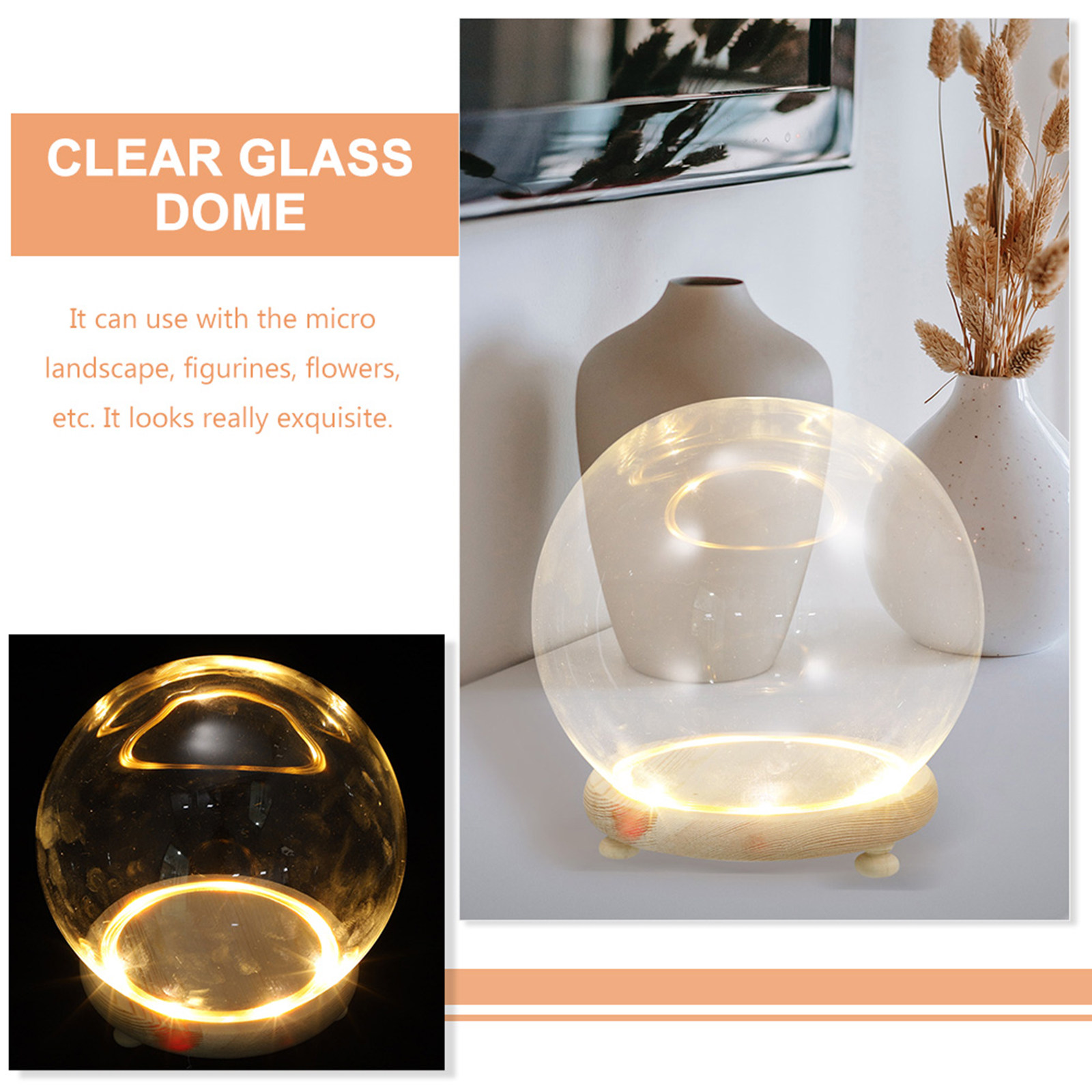 Clear Glass Dome Display Cover - огляд і ціна Plastic Dome Clear